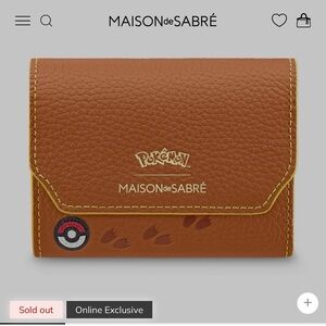 MAISON de SABRÉ x Pokémon Tan Leather Compact Wallet
